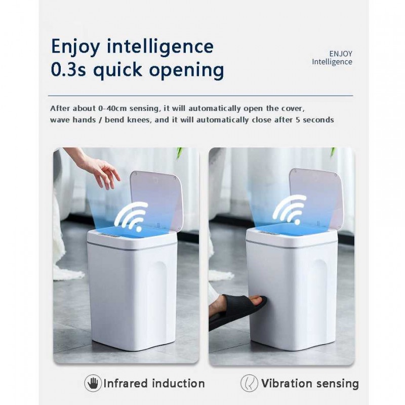 Tempat Sampah Sensor Smart Trash Can Motion Sensor Battery 14L