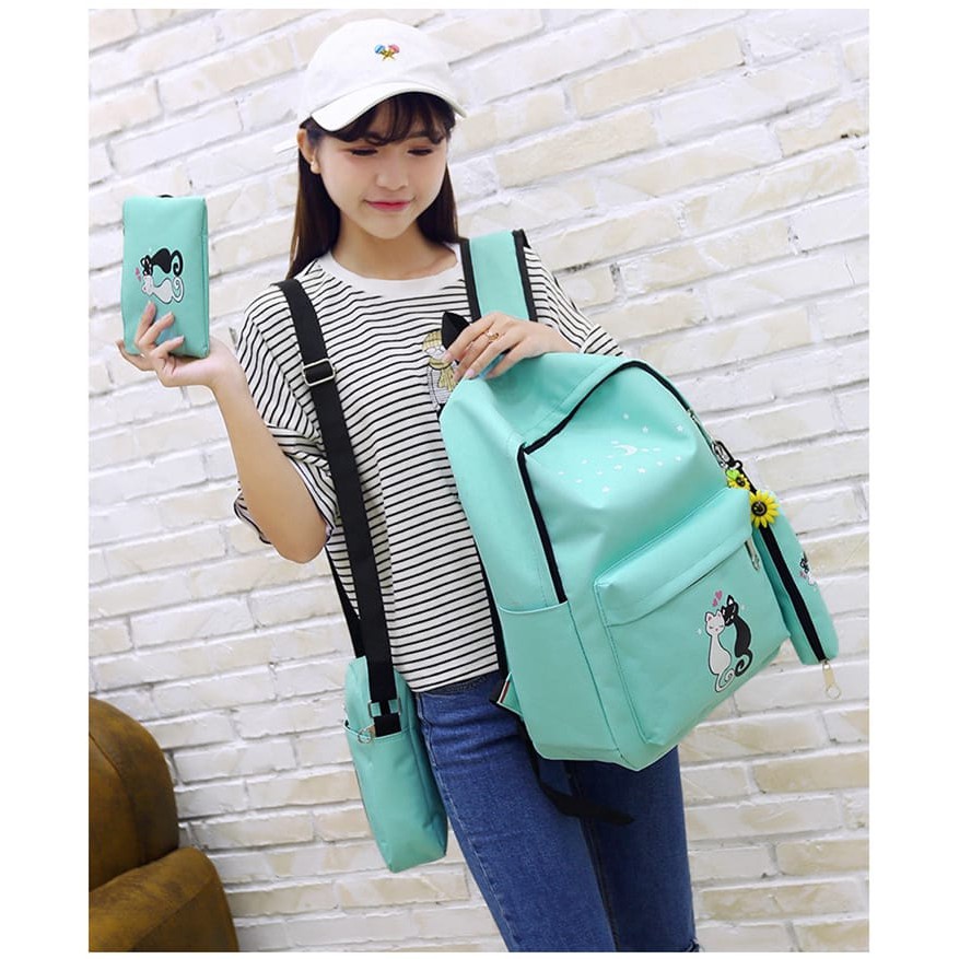 BACKPACK SMIBE SET 4IN1 KUCING/TAS ANAK/TAS SEKOLAH/TAS BERANAK/TAS PROMO TERMURAH IMPORT KEKINIAN