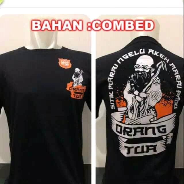 Kaos baju orang tua logo kecil bahasa jawa
