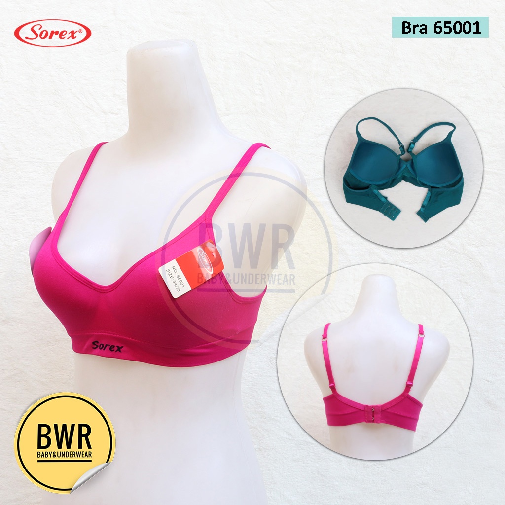 BH Sorex 65001 Sport Polos / Bra Busa Cup Sedang Tanpa Kawat Kait 2 - Bwr