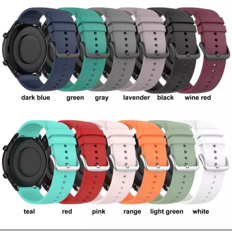 Strap Tali Jam 20mm Universal Amazfit GTS Mini BIP U Lite Pro LS02 Haylou Silicone Rubber