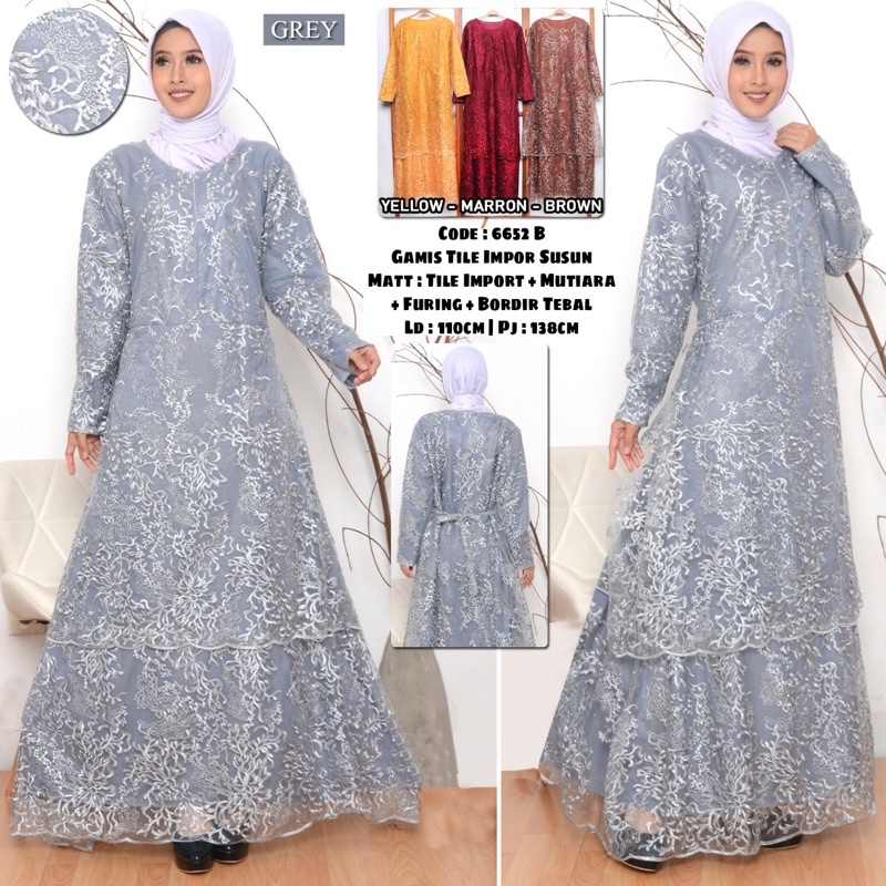 Gamis Brukat Tile / gamis brukat mewah /gamis brukat pesta mewah terbaru 2021 / gamis brukat pesta mewah kondangan / gamis brukat pesta mewah / gamis brukat seragam pernikahan / gamis brukat seragam / gamis brukat seragam keluarga nikahan / gamisndangan