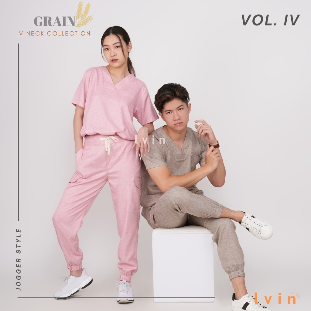 [ Lvin ] Vol IV - DENIM 01- Baju OKA  Joger / Baju Jaga / Set Baju Celana Jaga Oka / Dokter Lengan Pendek / Baju OK two tone