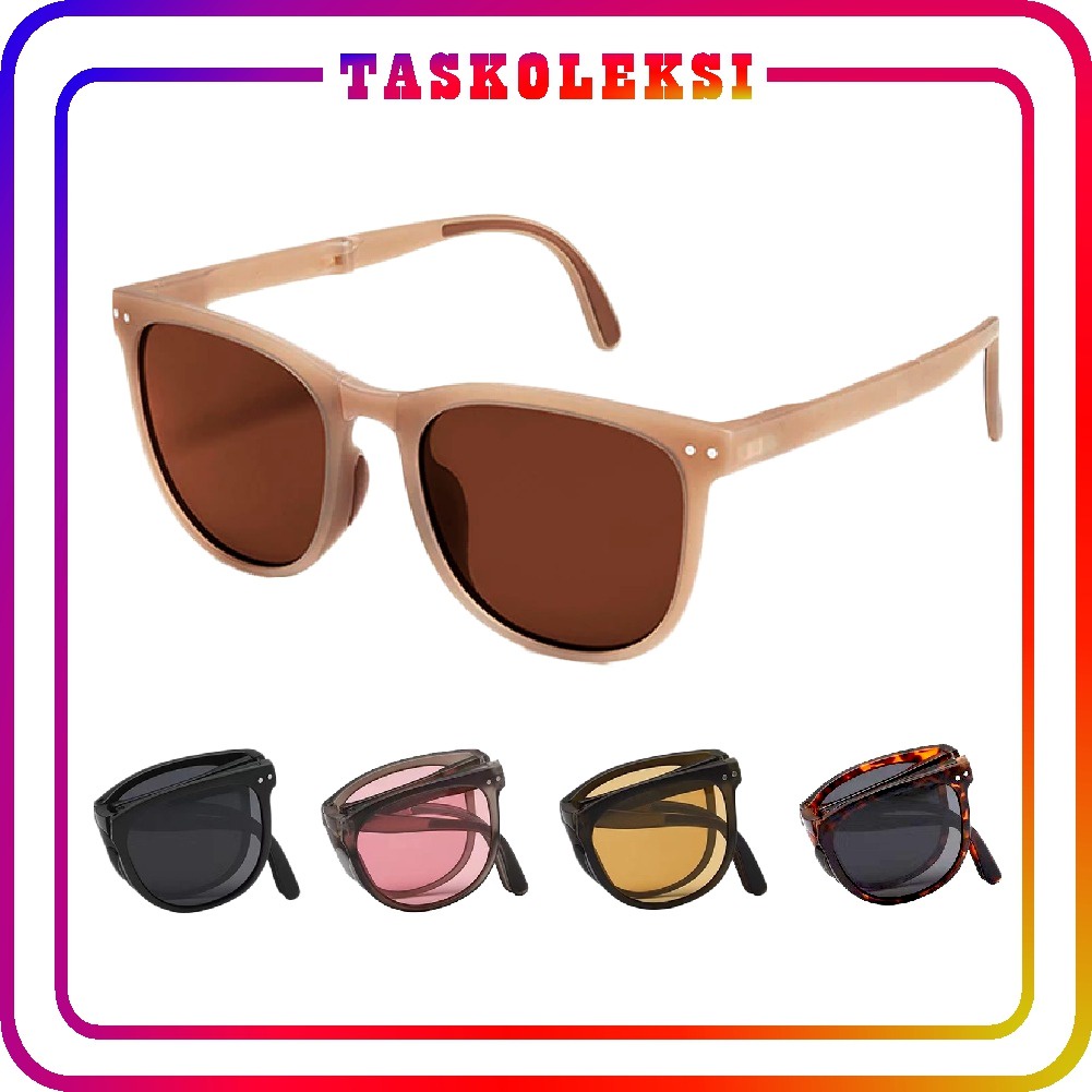 ☛TK☚ R543 Kacamata Hitam Terbaru bisa di LIPAT Sunglasses Anti-UV Wanita Pria Import Kacamata Fashion