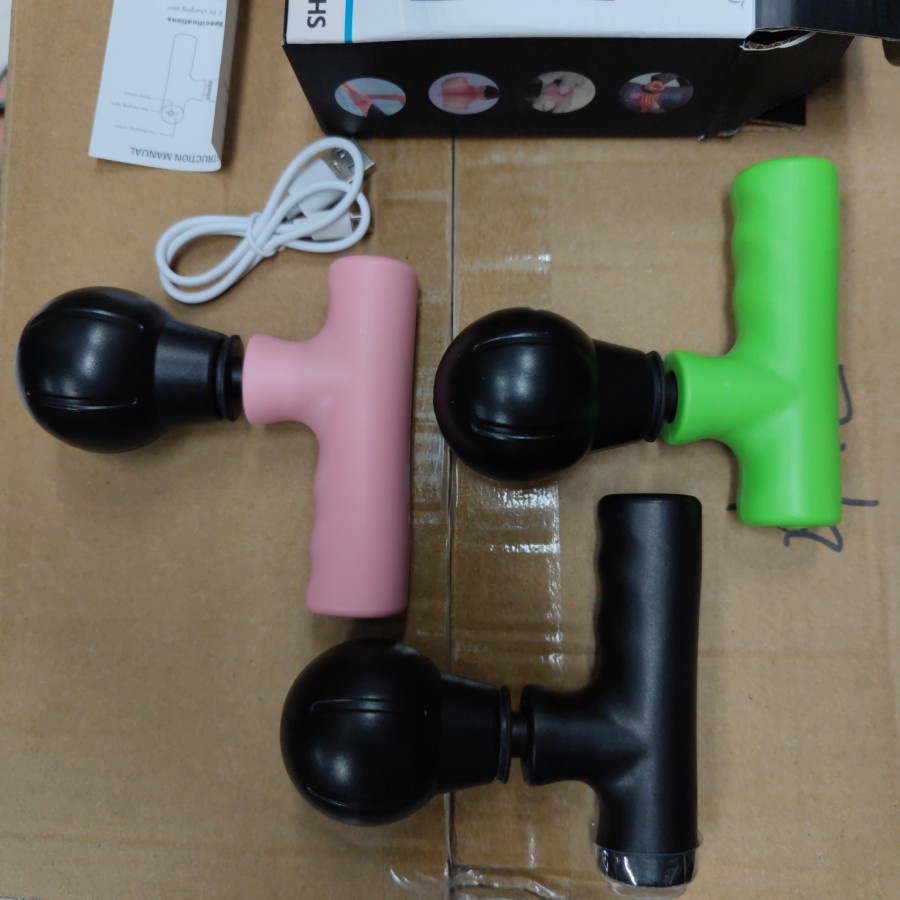 Fascial Gun Mini | Alat Pijat Getar Portable | Mini Massager Charger | Redakan Pegal Otot Badan | Bisa COD