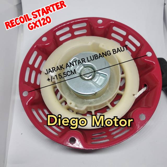 Recoil starter tarikan engkol mesin penggerak Honda tipe GX120 3,5hp