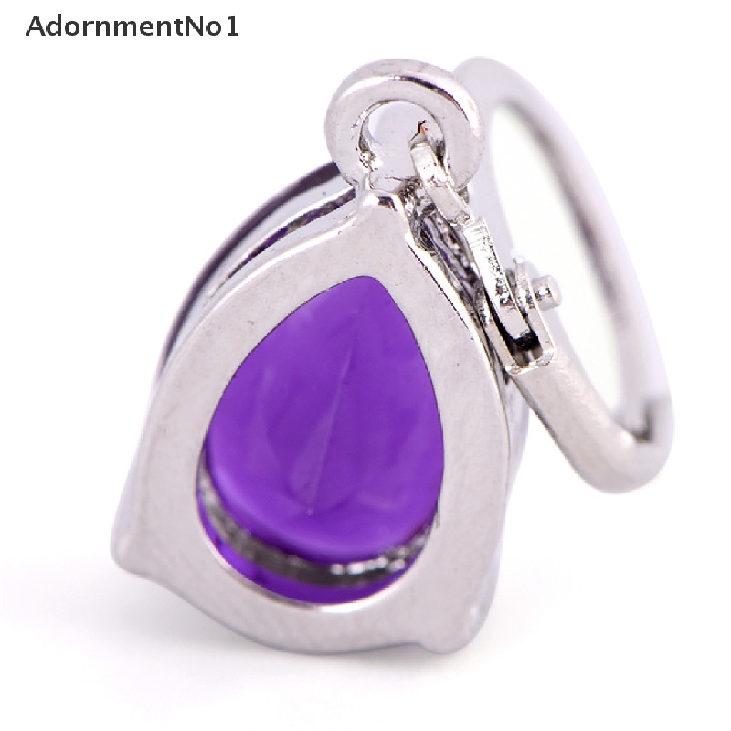 [AdornmentNo1] Women Silver Plated Amethyst Sapphire Jewelry Droop Stud Hoop Earrings Gift [new]