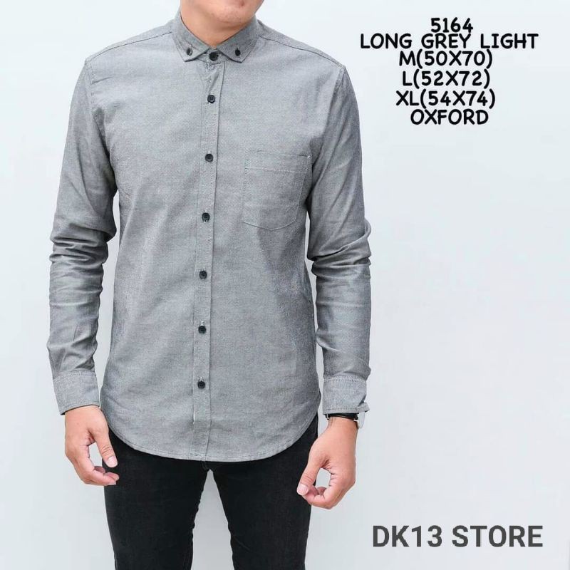 KEMEJA POLOS PRIA WARNA SOFT GREY SIZE NORMAL M-L-XL-XXL-XXXL