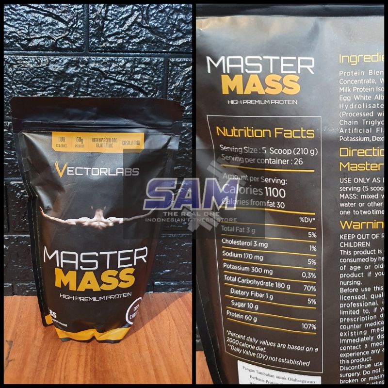 Suplemen Fitness VECTORLABS Master Mass 2 lb Gainer Vector Labs mastermass