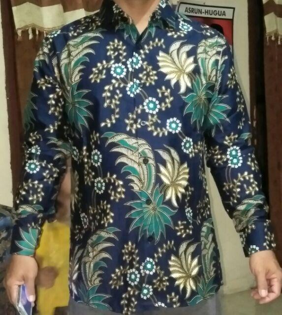 Odza Baju Pria Lengan Panjang Batik Modern Slimfit Pria Hem Solo