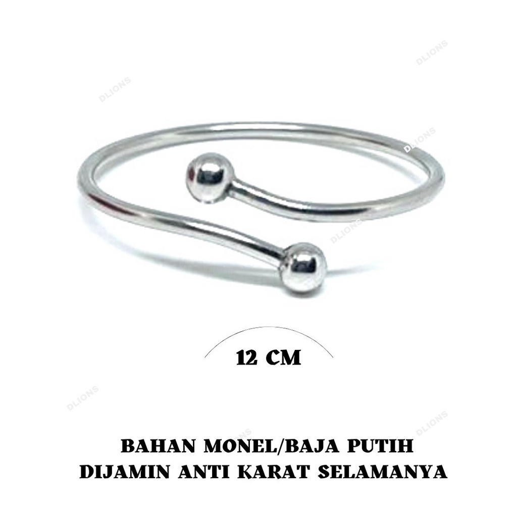 GELANG BAJA PUTIH ANAK/BABY,BAHAN ANTI KARAT SELAMANYA,BAGUS UNTUK KESEHATAN,SIZE 12 CM,GRATIS GELANG MONDIAL BABY 12 CM