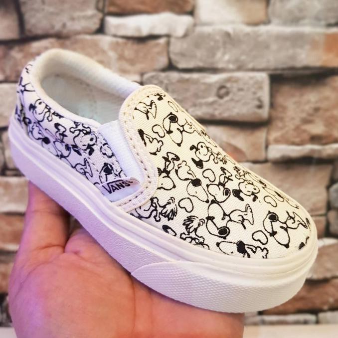 Terbatas Sepatu Anak Vans Kids Slip On Unisex Motif Snoopy 16-35 Terlaris