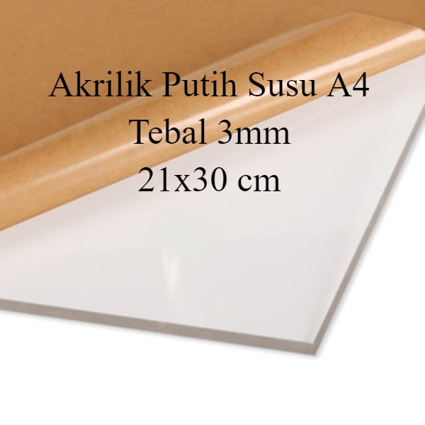 Akrilik Lembaran Putih Susu A4 3mm