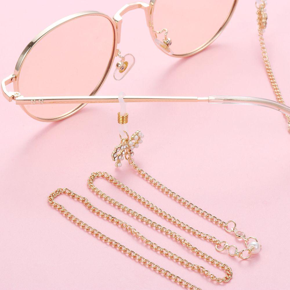 Lily Rantai Kacamata Untuk Wanita Manik-Manik Mutiara Kacamata Lanyard Tali Kacamata Penahan Kalung