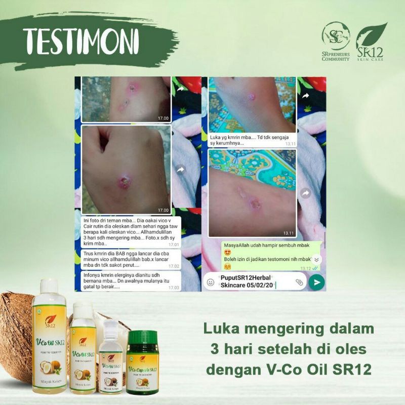 VCO OIL SR12 MINYAK KELAPA MURNI VIRGIN COCONUT OIL IMUN BOOSTER UNTUK KESEHATAN DAN KECANTIKAN