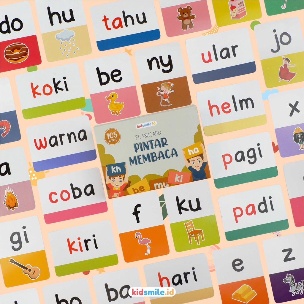 Flash Card Pintar Membaca Berhitung Spelling English Flashcard Suku Kata Mainan Edukasi Kidsmile