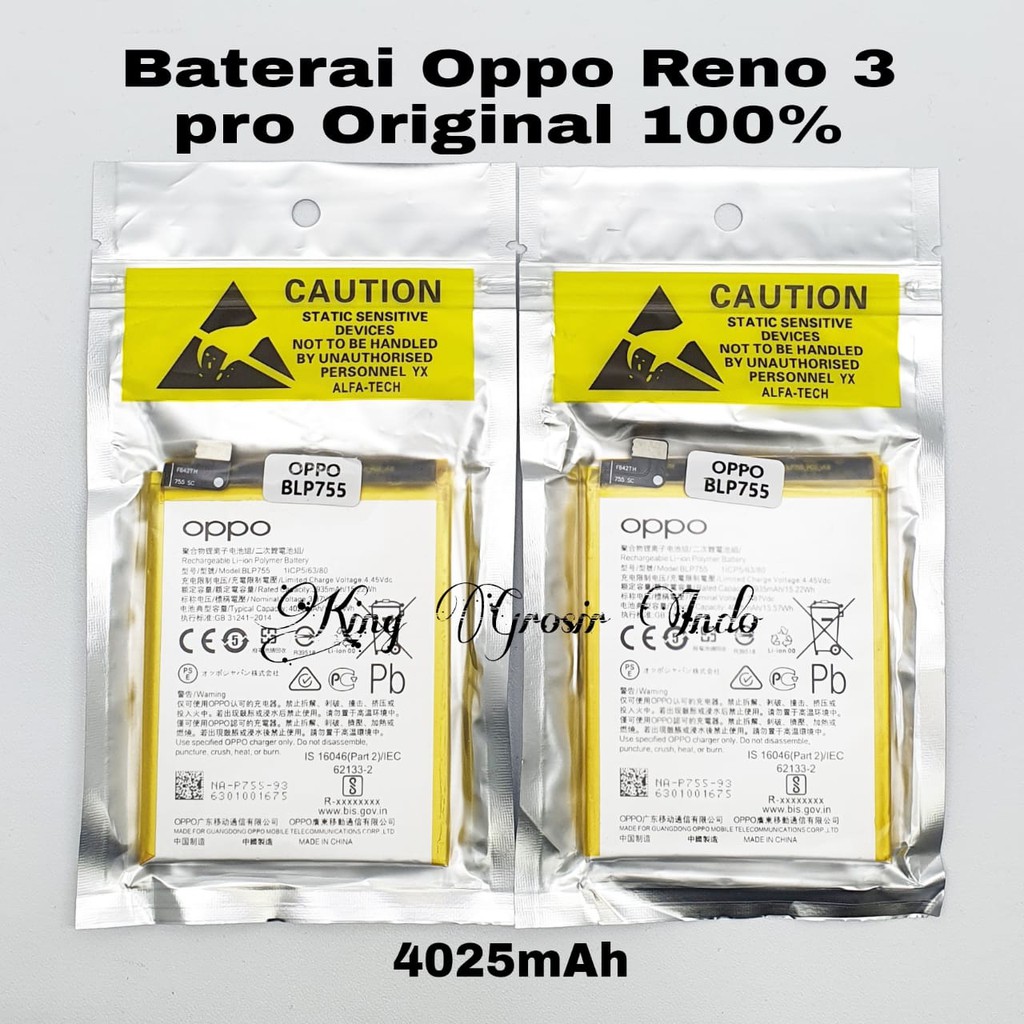 Baterai Oppo BLP755 / BLP 755 / Reno 3 Pro Original 100% Battery