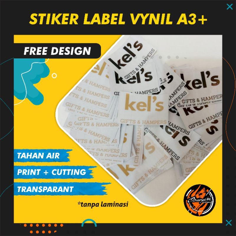 

FREE DESIGN STIKER LABEL PRODUK PRINT + CUTT A3+ TRANSPARAN #STIKERLABELMURAH