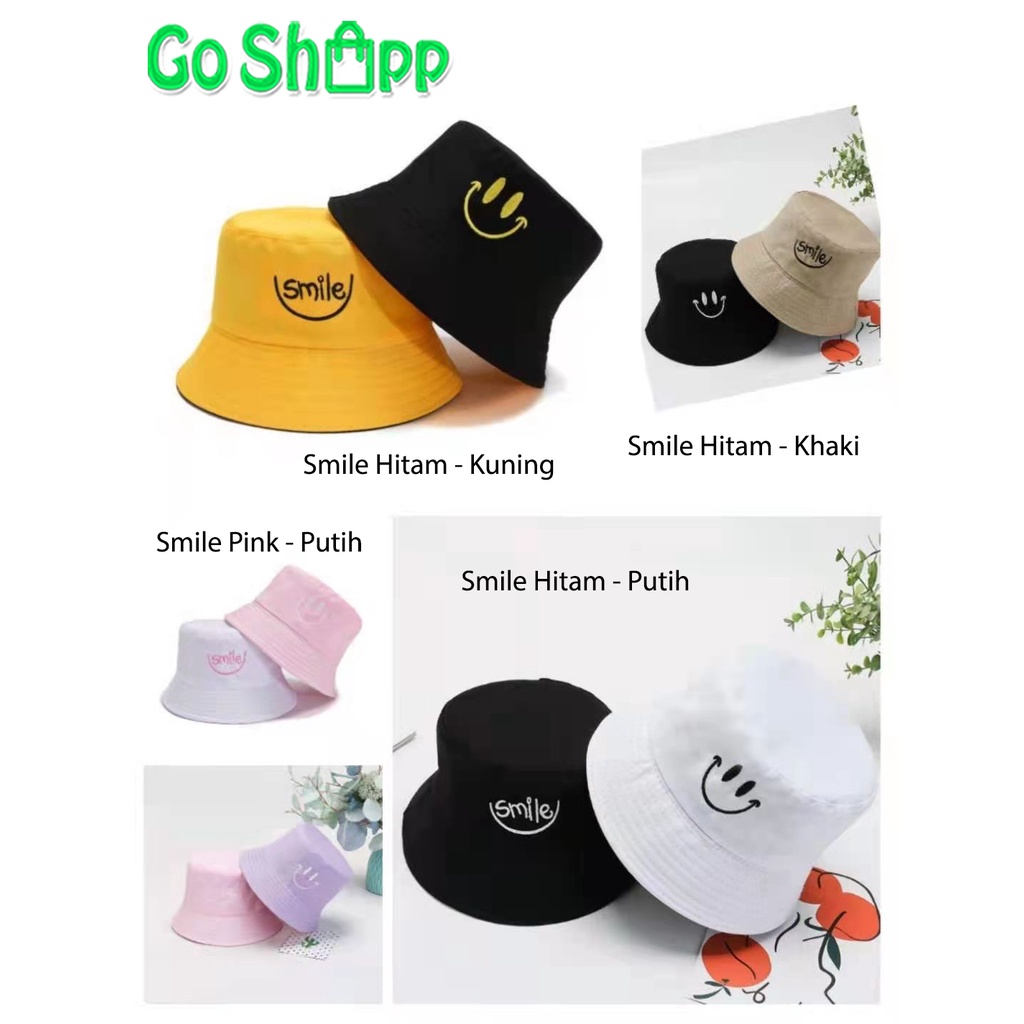 Bucket Hat Import 2 Sisi Bordir Model Korea - Bucket Hat Korea Unisex Wanita dan Pria - Topi Bucket Hat Korean Style - Bucket Hat Polos Import Bahan Polycotton Premium - Topi Wanita Import - Topi Pria Import [CP03]