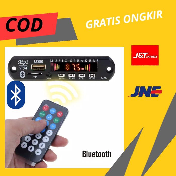 MODUL Module Kit Tuner MP3 BLUETOOTH Elektronik BLUTUT PLAYER PLAYER RADIO FM 5V 12V V COD RAKITAN M