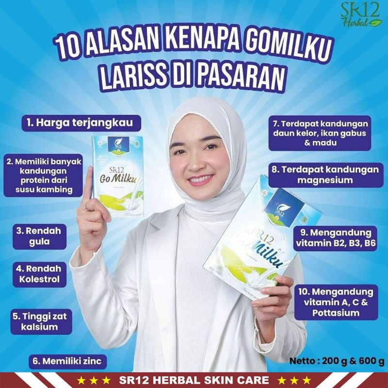 Produk Terlaris !!! Go Milku SR12 Susu Kambing Etawa Bubuk 200gram | Go Milku Susu SR12 Etawa Halal Terbaik | Susu Kambing Gomilku | Susu Etawa Susu Herbal