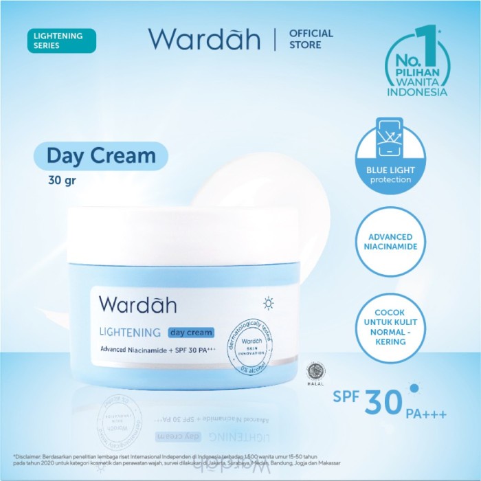 [KEMASAN BARU] WARDAH LIGHTENING DAY CREAM  (30 GR)