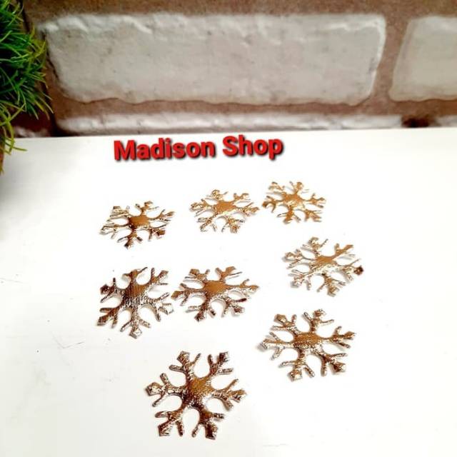 Bahan Snowflake Medium Gold Murah Bahan Aksesories Jepit Rambut Natal