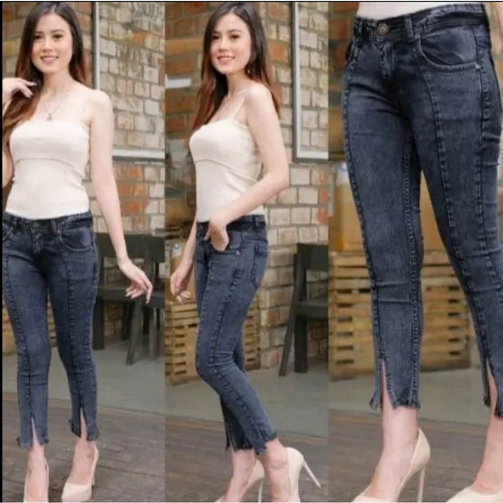 CELANA JEANS PREMIUM BELAH/JEANS 7/9 TERBARU