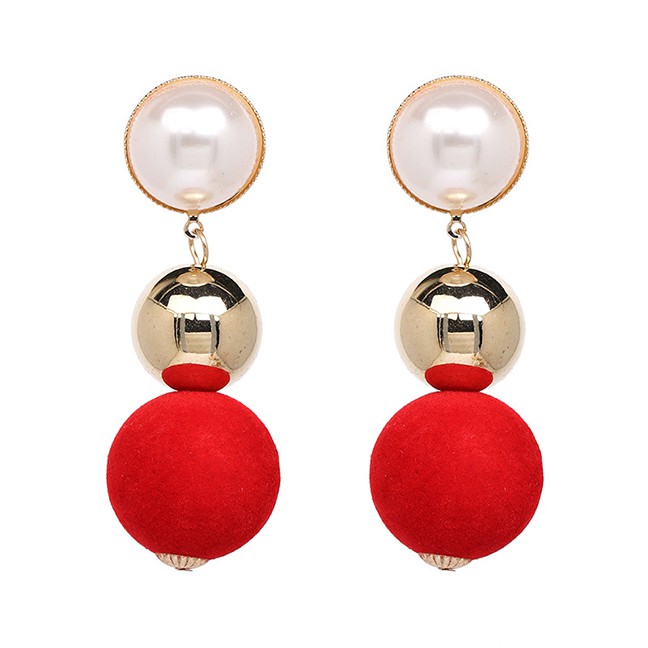 LRC Anting Tusuk Fashion Round Shape Decorated E985