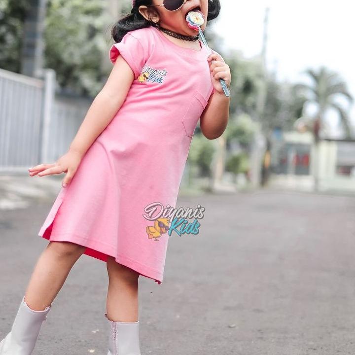 Best BRINA dress kaos tunik baju anak perempuan polos  usia 2-7 tahun by diyanis kids