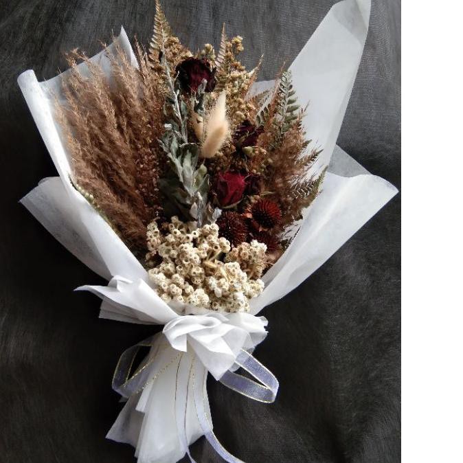 Sedang Ramai Buket Bunga Edelweis Taligoni Buket Bunga Kering Shopee Indonesia