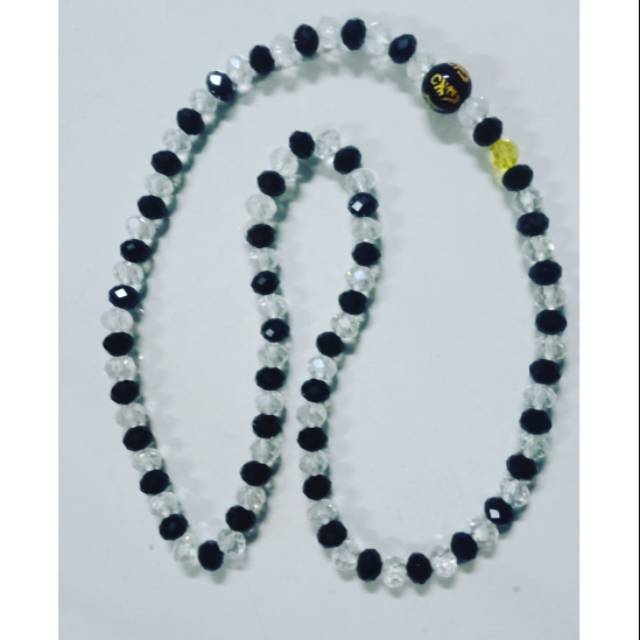 Kalung om mani padme hum putih hitam