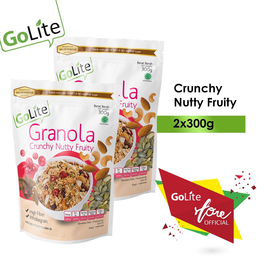 

Granola GoLite Crunchy Nutty Fruity Toasted Muesli 300g (Double Pack)