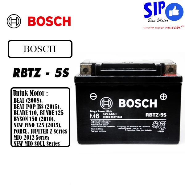 Aki BOSCH RBTZ 5S 12V 3.5Ah Aki motor beat blade mio fino jupiter byson