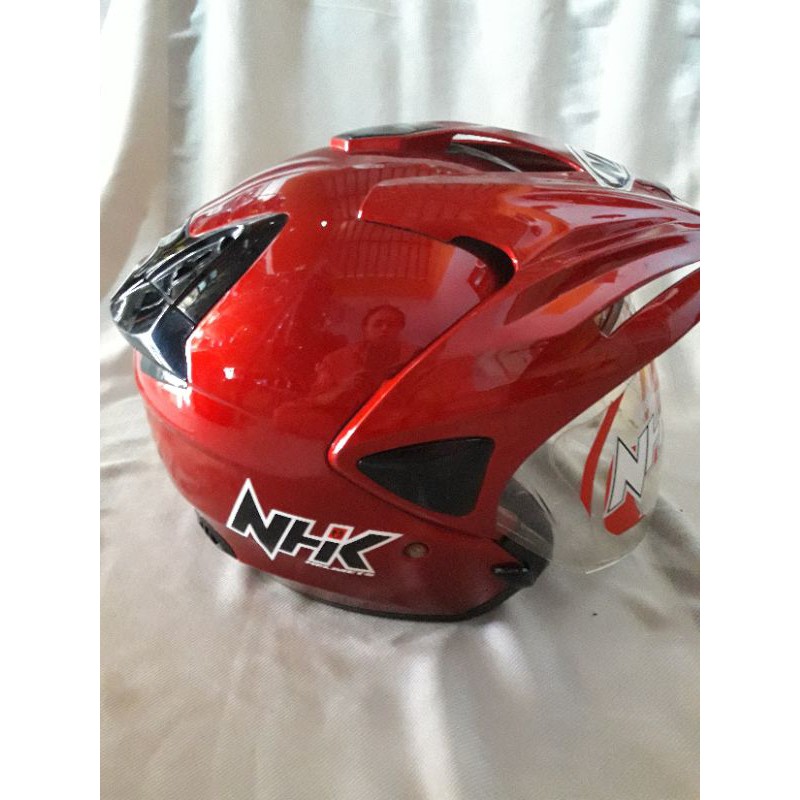 Helm NHK predator merah maroon original murah