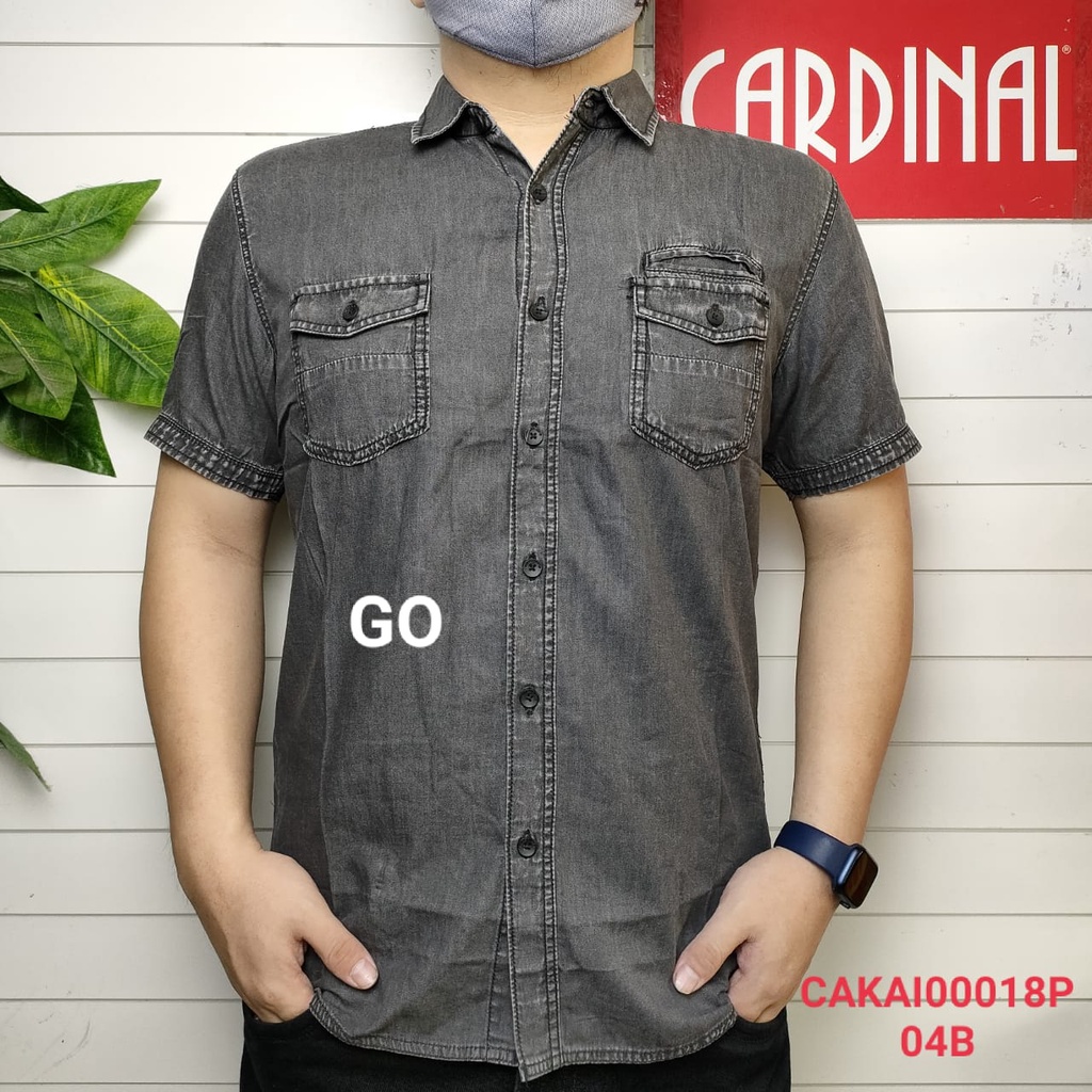 gof CARDINAL KEMEJA JUMBO SLIMFIT Hem Pria Baju Cowok Pakaian Pria Lengan Pendek Original