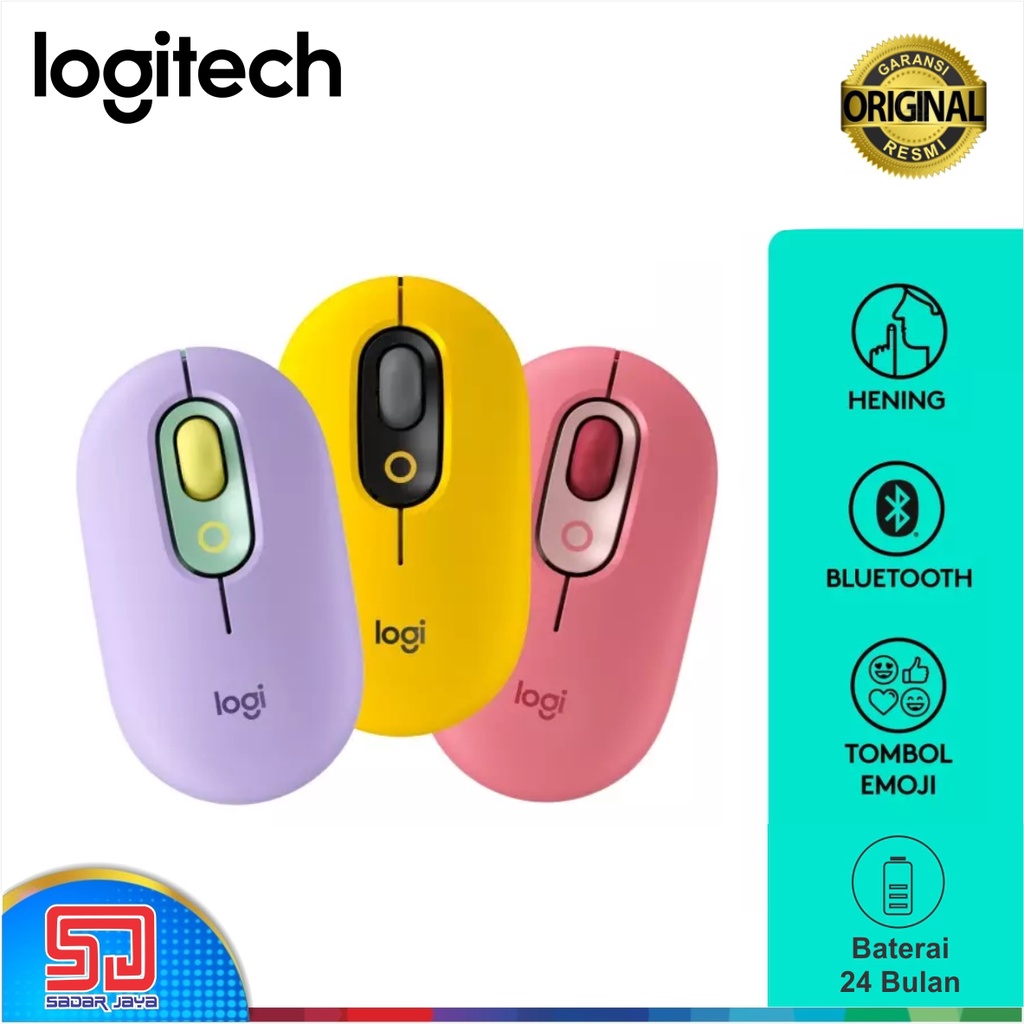 Logitech POP Mouse Bluetooth Silent With Emoji Original