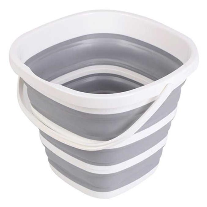 Baskom Ember Lipat 10 Liter Silikon Portable Kamar Mandi Cuci Mobil - Gray, Kotak