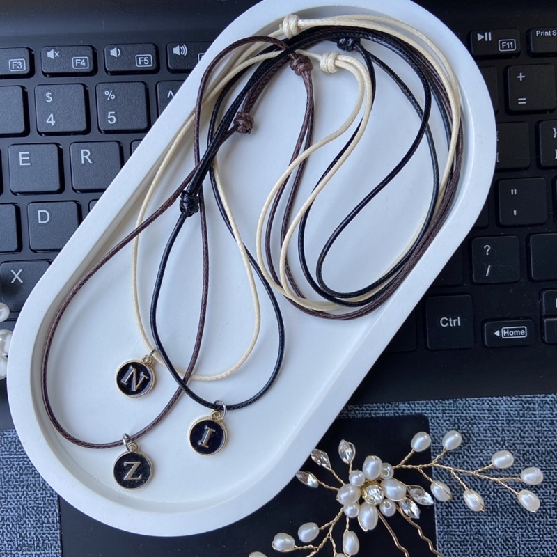 KALUNG EPOXY | Kalung tali cream | Kalung tali  coklat | Kalung terbaru | KALUNG HURUF | KALUNG INIS