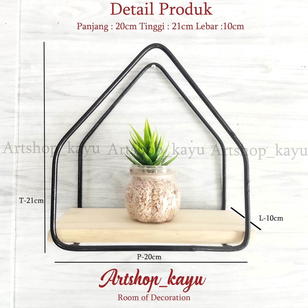 Rak Dinding Kayu besi Hiasan dinding rumah Rak dinding kamar dekorasi kamar walldecor