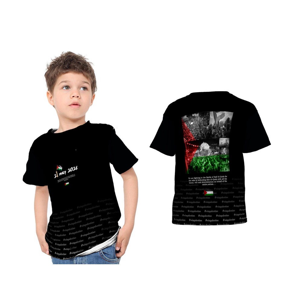 Kaos Anak T-Shirt Baju Palestina Indonesia 05 Free Palestine Gaza Custom Full Print