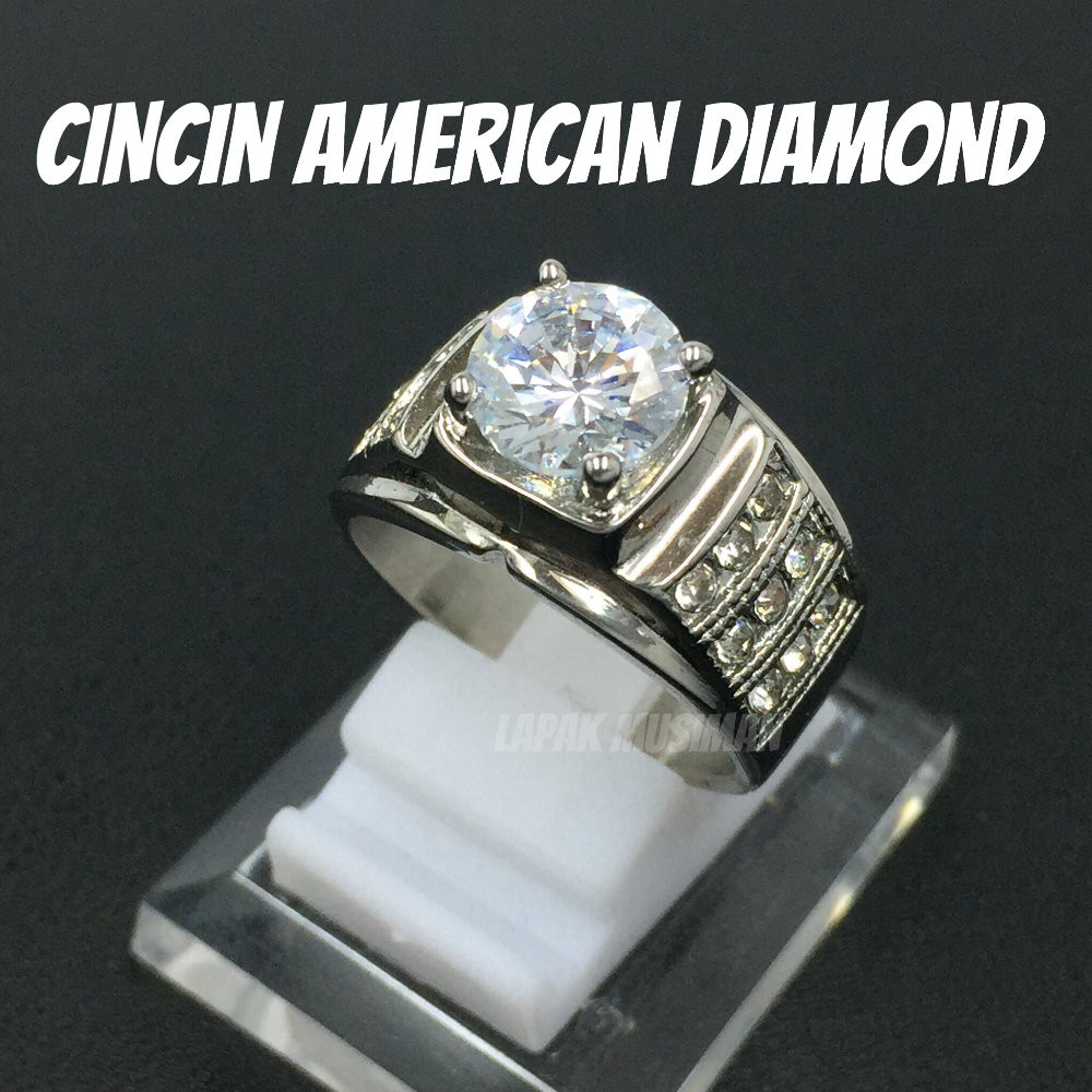 [Bayar di Tempat] CINCIN SUPER MEWAH AMERICAN DIAMOND - LIMITED STOCK - KODE 01 SILVER