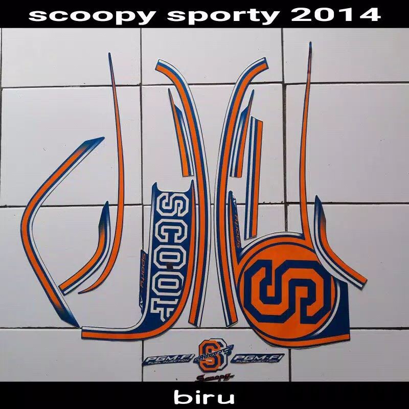 striping sticker lis body honda scoopy sporty cw fi 2014 biru