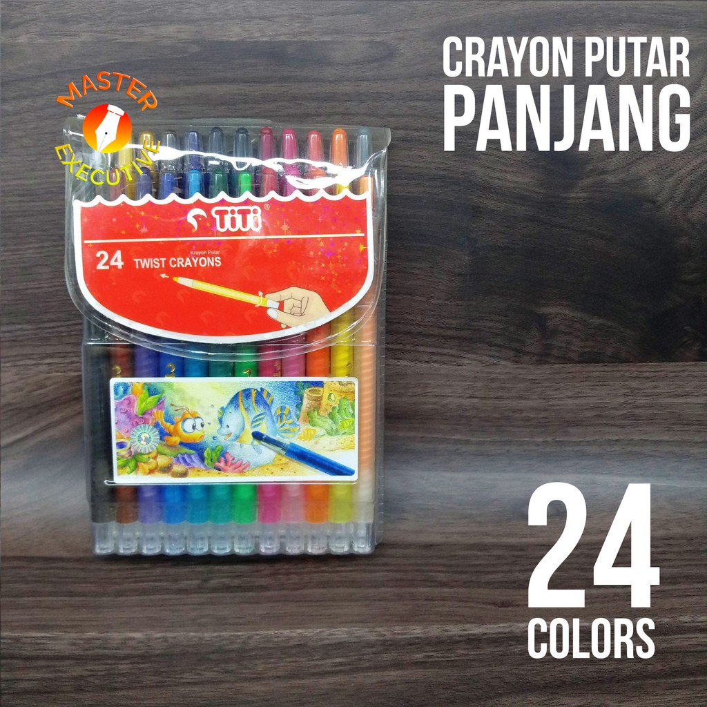 Titi Krayon Putar Minyak 24 Warna / Twist Crayon 24 Colors Oil Pastels