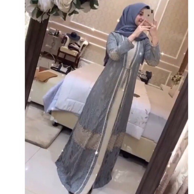 JENAHARA JENNA HARRA JENNAHARRA DRESS NAVY GRAY XXL BY KALEELA