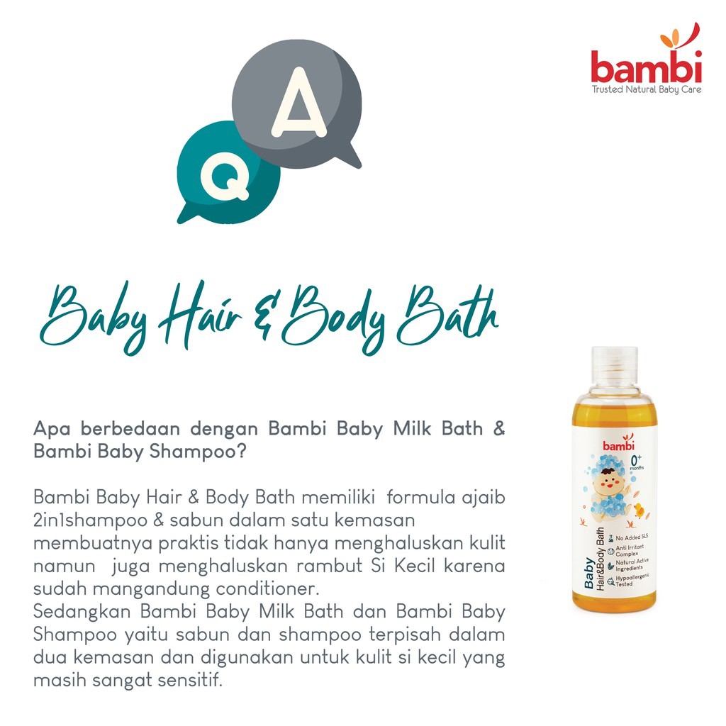 Bambi Hair &amp; Body Bath with Licorice &amp; Chamomile 200mL | Sabun Mandi Bayi