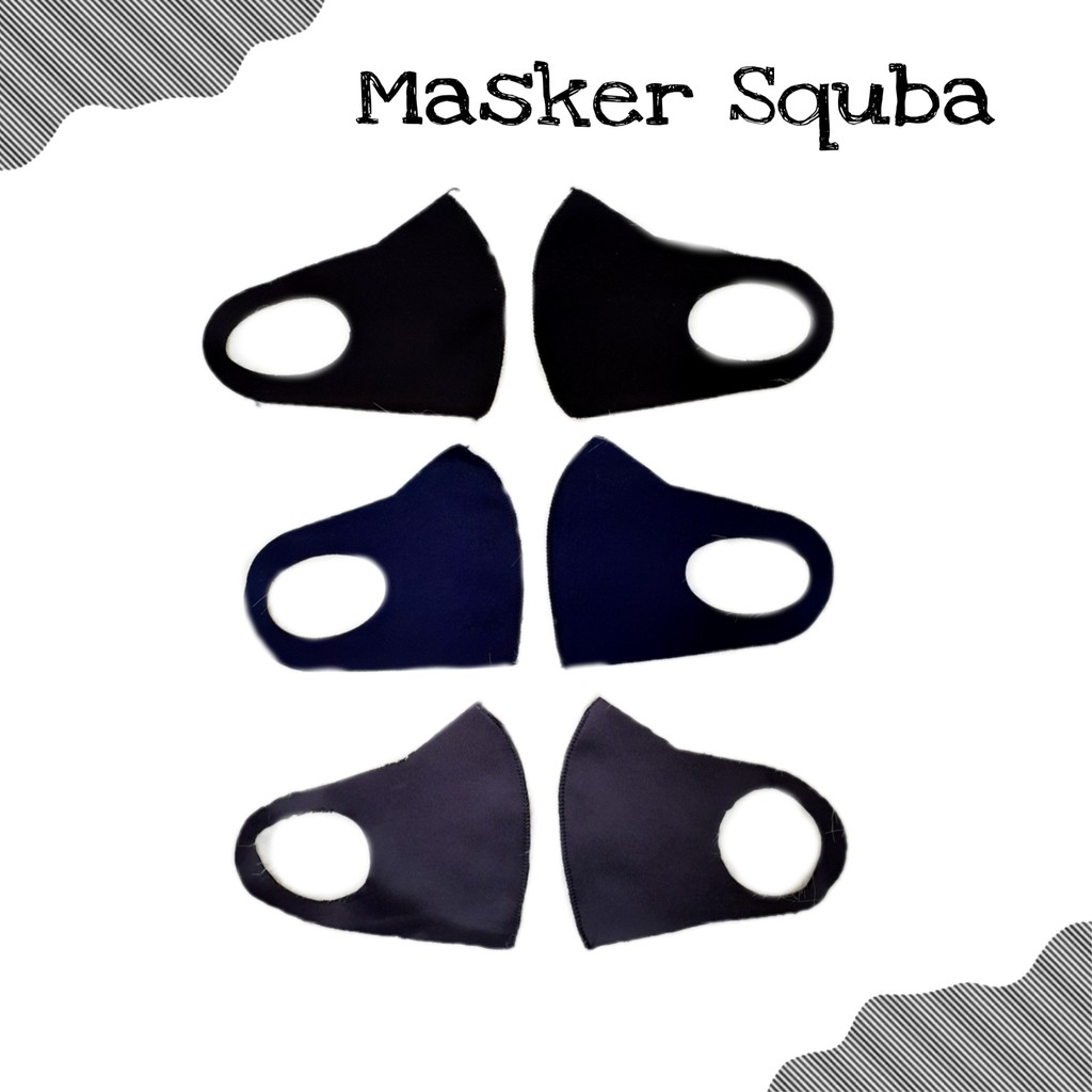 Masker kain tali karakter dan masker squba