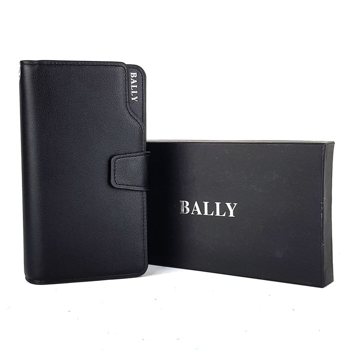 Dompet panjang pria kulit asli murah - BALLY USG BLACK