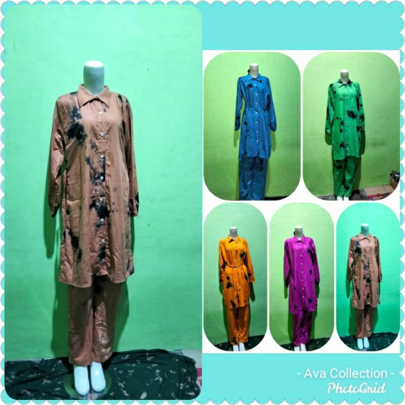 Tunik Tiedye Set / Rayon / Santung