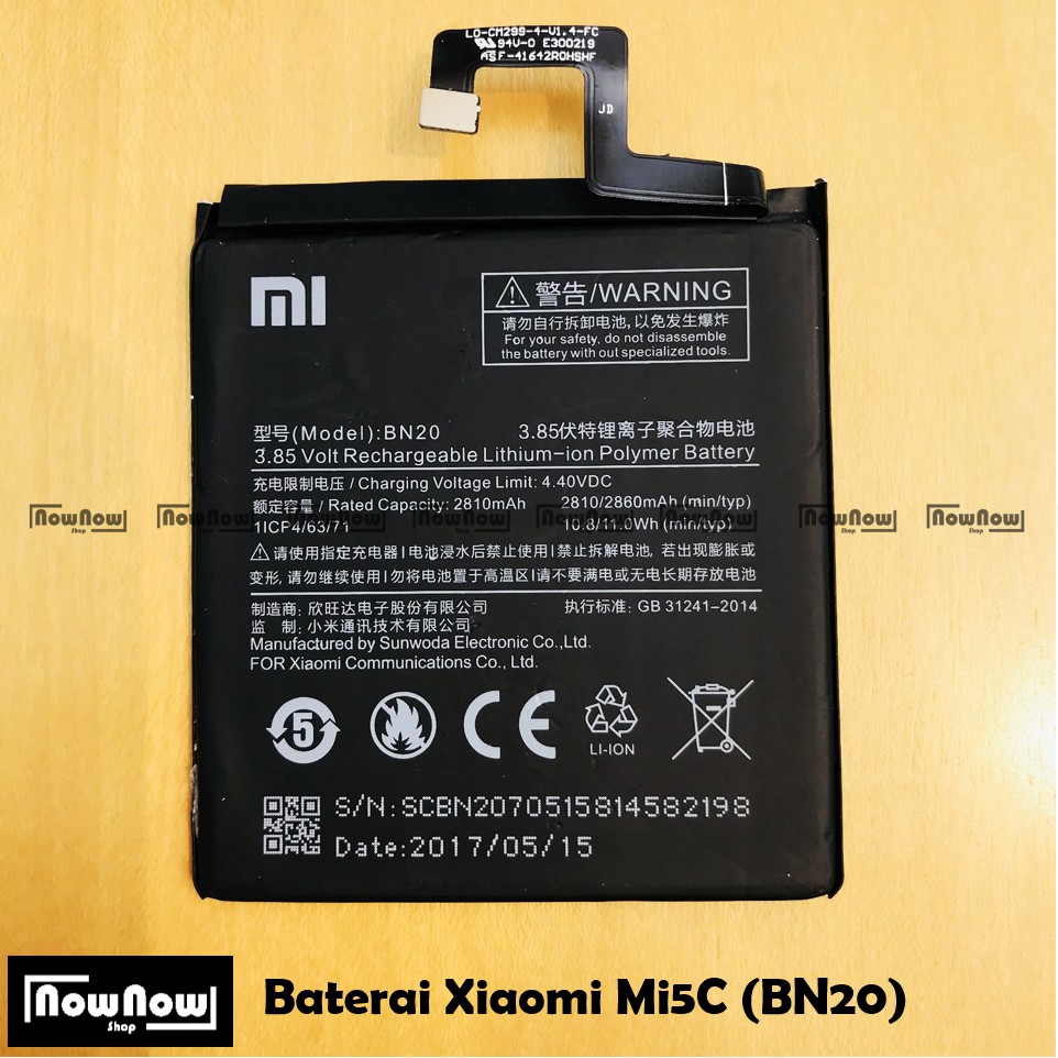 Baterai Xiaomi Redmi Mi5C BN20 Original Batre Batrai Battery HP